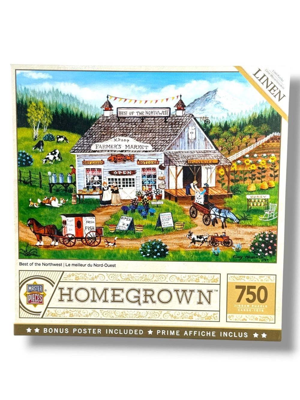 🧩 Masterpieces Homegrown Best of the Northwest 750 Piece Linen Jigsaw Puzzle